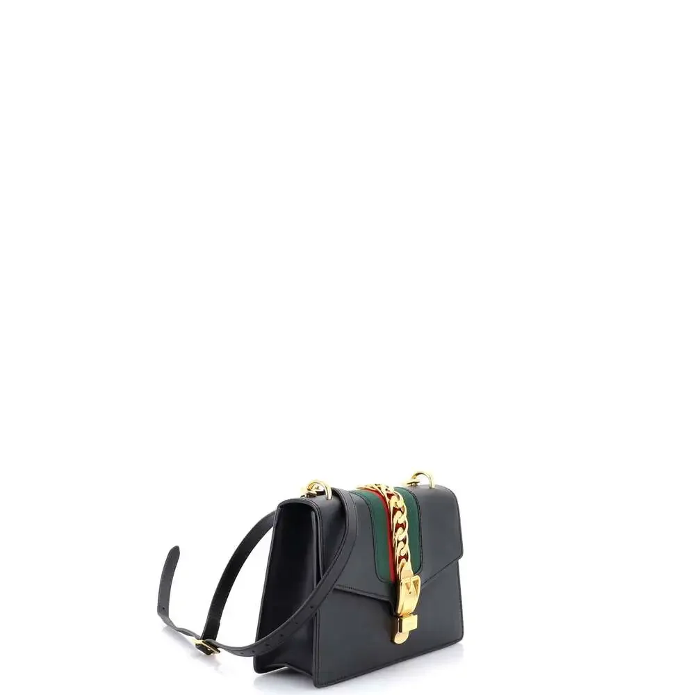 Gucci Sylvie Shoulder Bag Leather Small #248476G11B - Picture 2 of 8